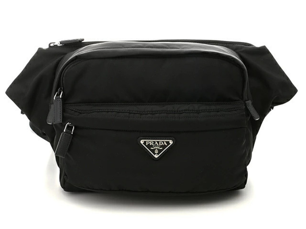 Prada Bag Waist Crossbody Saffiano Leather Black